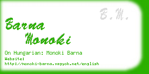 barna monoki business card
